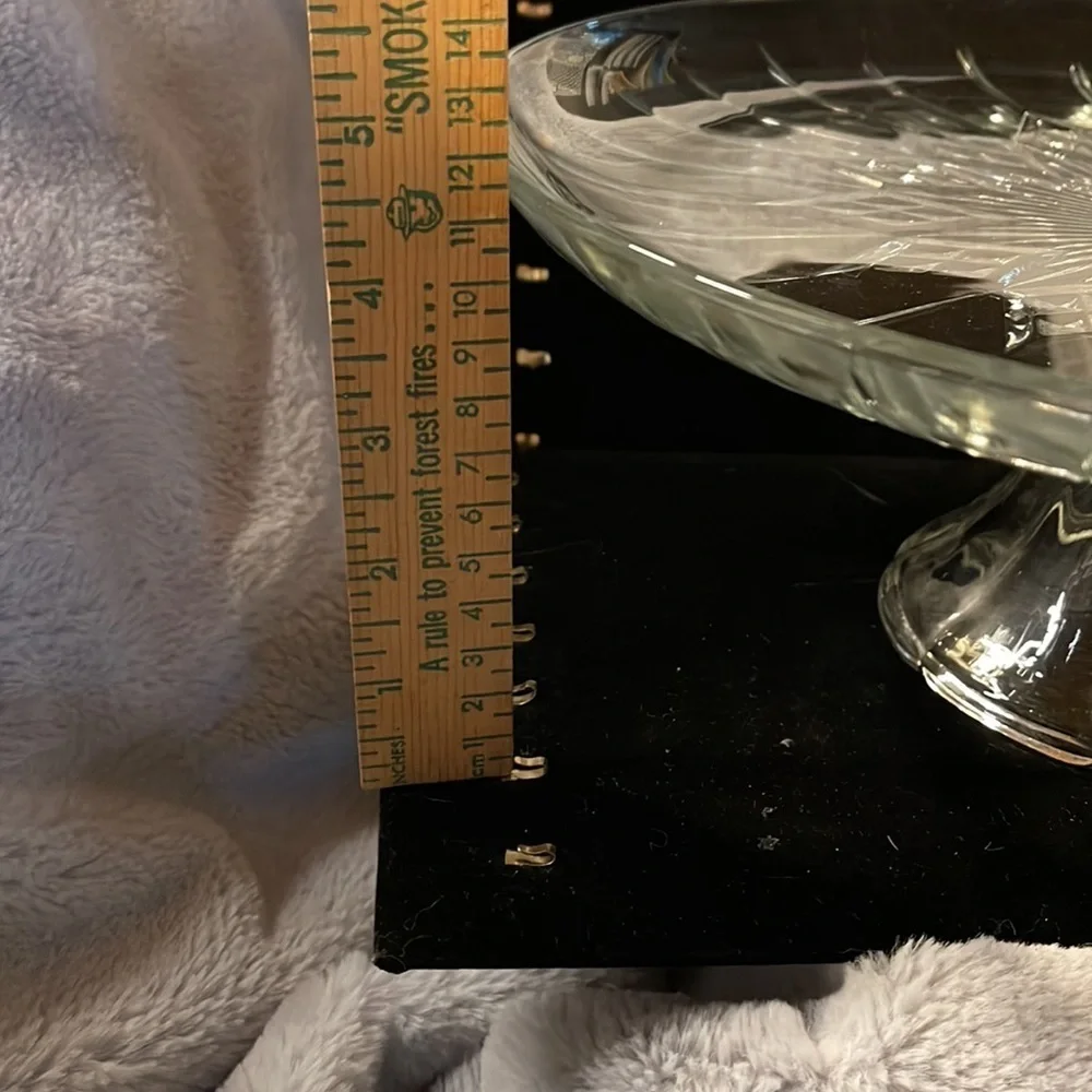 Heavy Crystal Cake Stand Vintage Design Beautiful